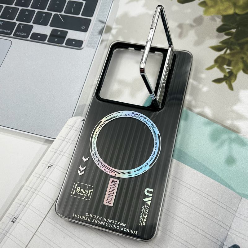 قاب گوشی Redmi Note 13 Pro 4G / Poco M6 Pro 4G شیائومی RT طرح مگ سیف Magsafe لنز استندشو کرکره ای مشکی کد 47933 - Image 2