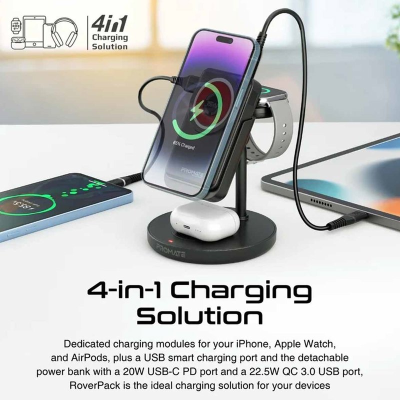پاوربانک 10000mAh 20W برند Promate مدل RoverPack مشکی MNG کد 47948 - Image 4