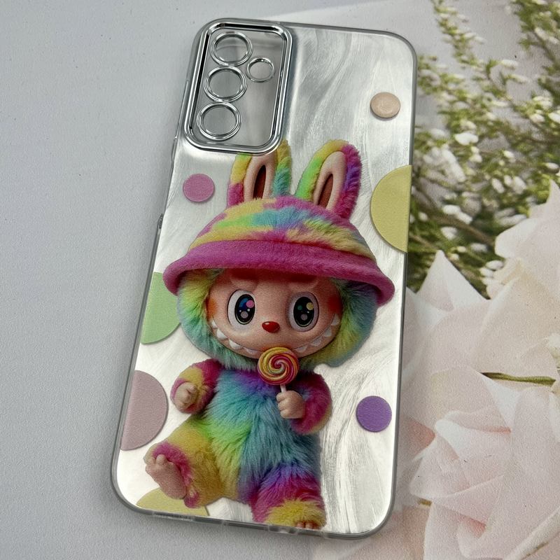 قاب گوشی Galaxy A14 سامسونگ Brush Case لنز Silver نقره ای طرح لبوبو ایربگ دار کد 48248 - Image 2