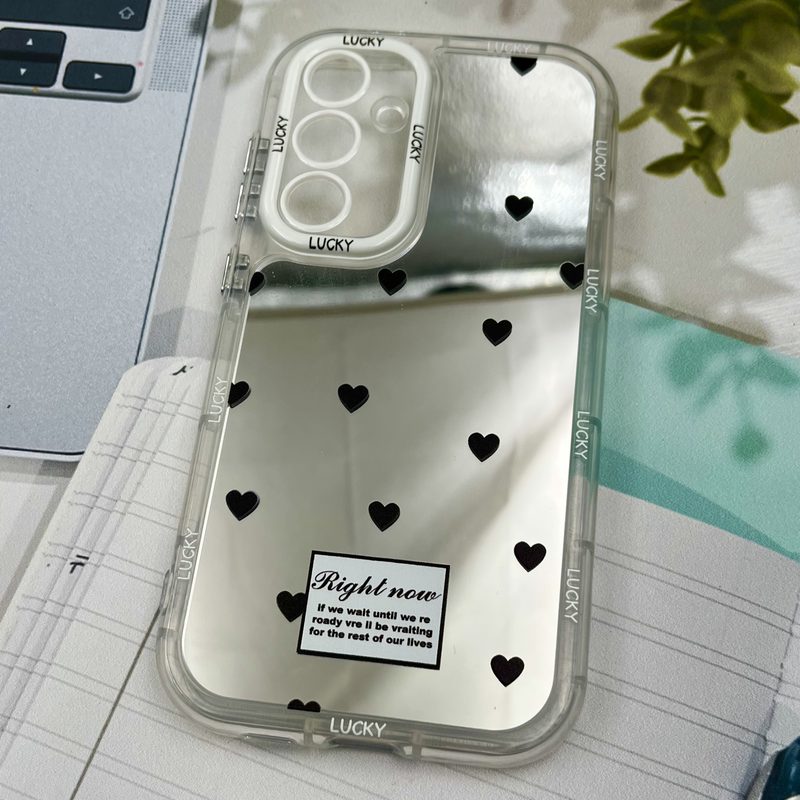 قاب گوشی Galaxy S24 FE سامسونگ Mirror Case ایربگ دار آینه ای طرح قلبی لنز رنگی کد 49260 - Image 2