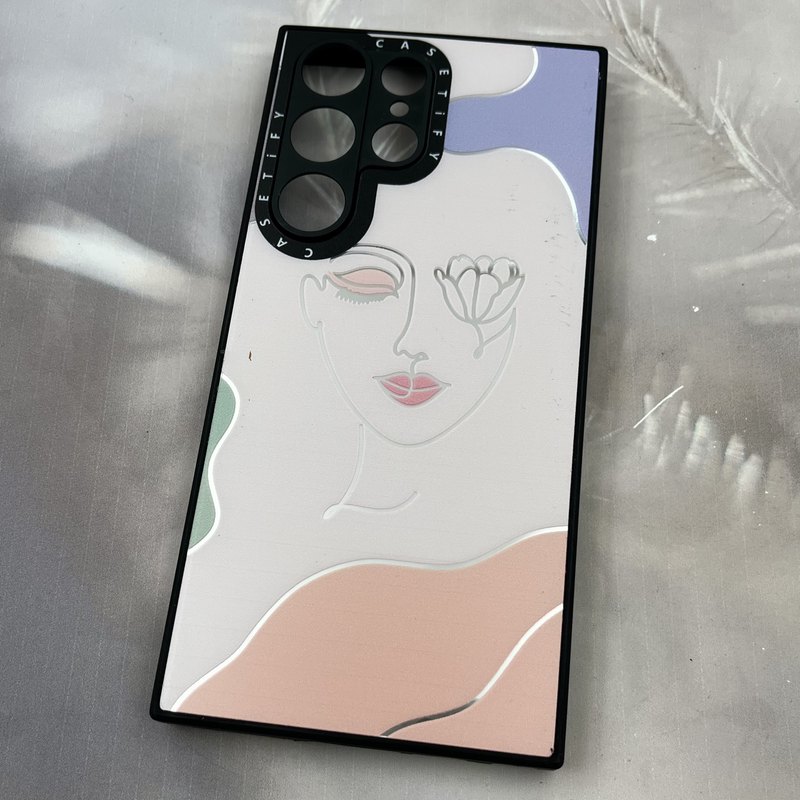 قاب گوشی Galaxy S23 Ultra سامسونگ Casetify آینه ای محافظ لنز دار طرح چهره و گل کد 50201 - Image 2