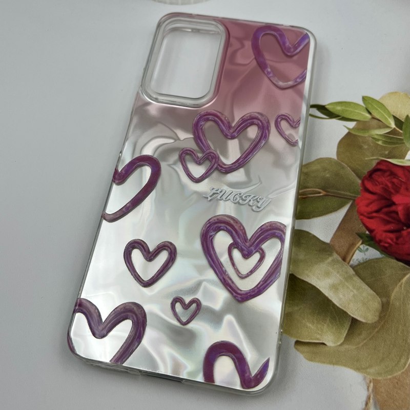 قاب گوشی Redmi Note 11 Pro / Redmi Note 12 Pro 4G شیائومی 3D Wave Case طرح سه بعدی موج لنز برجسته قلب نقره ای کد 51305 - Image 2