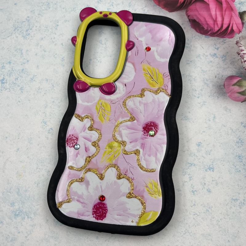 قاب گوشی Galaxy A35 / A55 سامسونگ سیلیکونی Flower Case طرح گل نگین برجسته ایربگ دار کد 51873 - Image 2