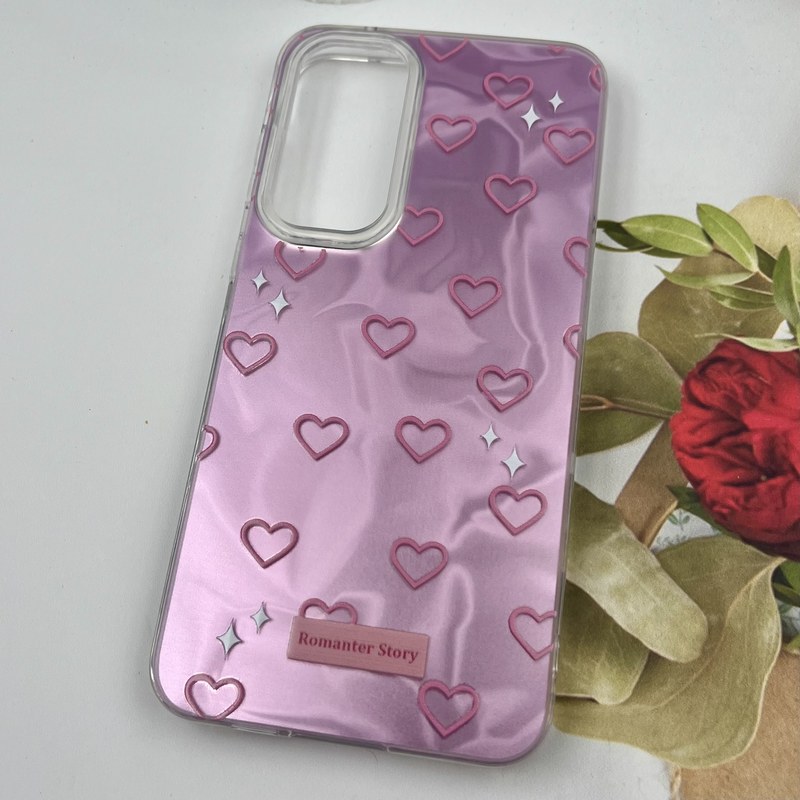 قاب گوشی Galaxy A55 سامسونگ 3D Wave Case طرح سه بعدی موج لنز برجسته قلب صورتی کد 52528 - Image 2