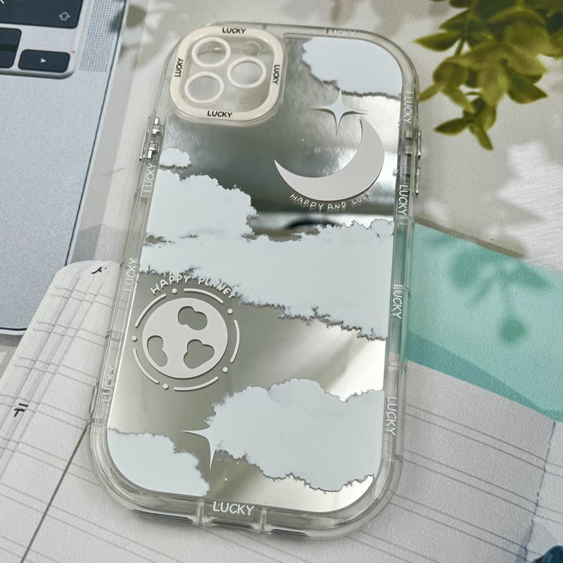 قاب گوشی iPhone 11 Pro Max آیفون Mirror Case ایربگ دار آینه ای طرح ماه و ابر لنز رنگی کد 53230 - Image 2
