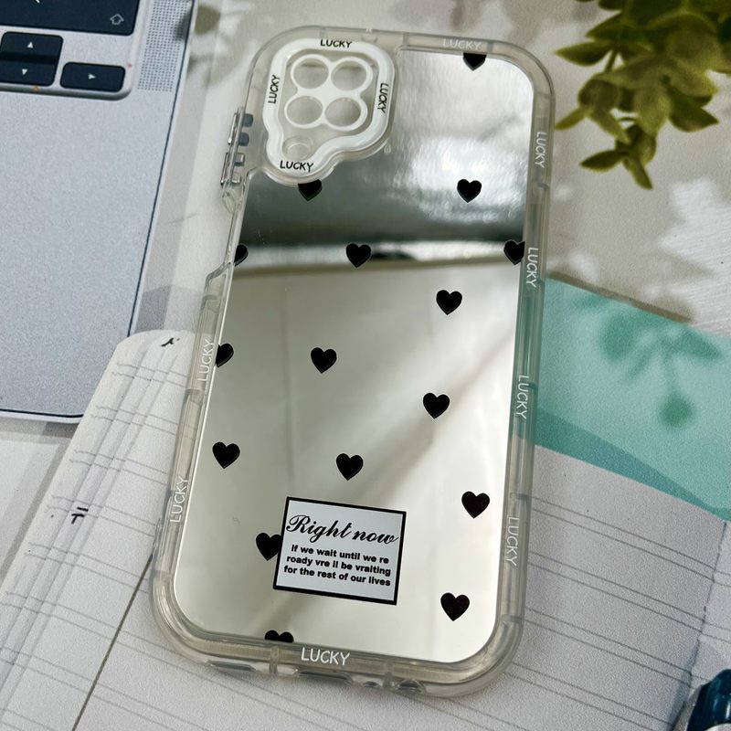 قاب گوشی Galaxy A12 / Galaxy M12 سامسونگ Mirror Case ایربگ دار آینه ای طرح قلبی لنز رنگی کد 53798 - Image 2