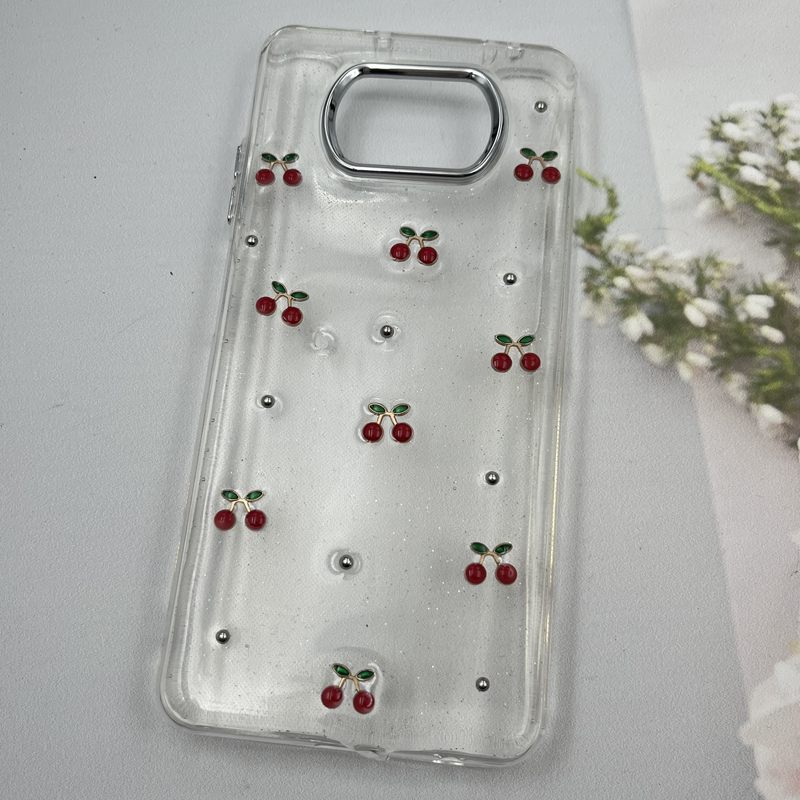 قاب گوشی Poco X3 / Poco X3 NFC / Poco X3 Pro شیائومی Shine Case لنز Silver شفاف شاین ایربگ دار طرح گیلاس کد 54056 - Image 2
