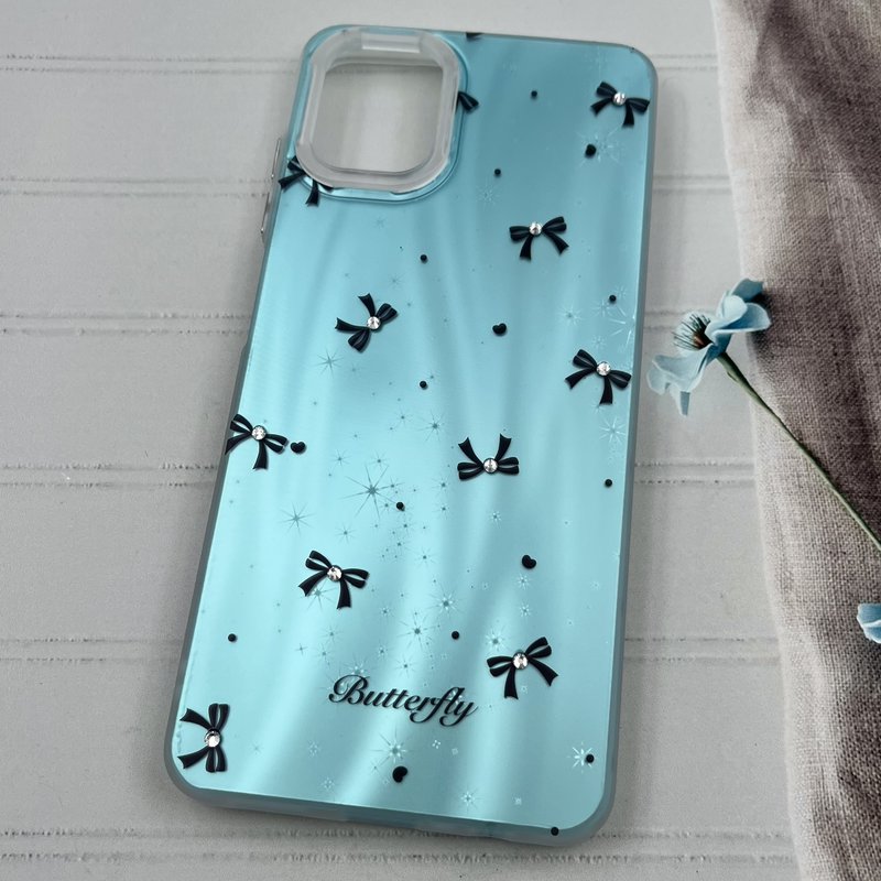 قاب گوشی Galaxy A06 سامسونگ Luxury Case کهکشانی طرح پاپیون آبی نگین برجسته کد 54490 - Image 2