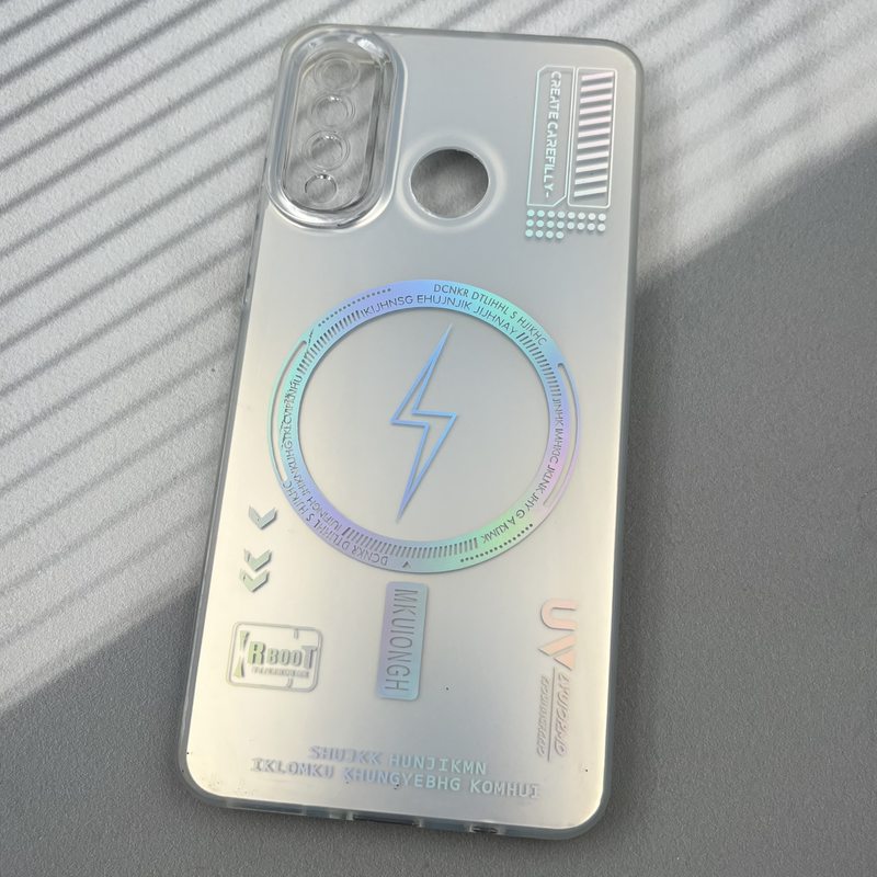قاب گوشی Huawei P30 Lite هوآوی RT CASE دور سیلیکونی طرح مگ سیف Magsafe محافظ لنز دار نقره ای کد 54625 - Image 2