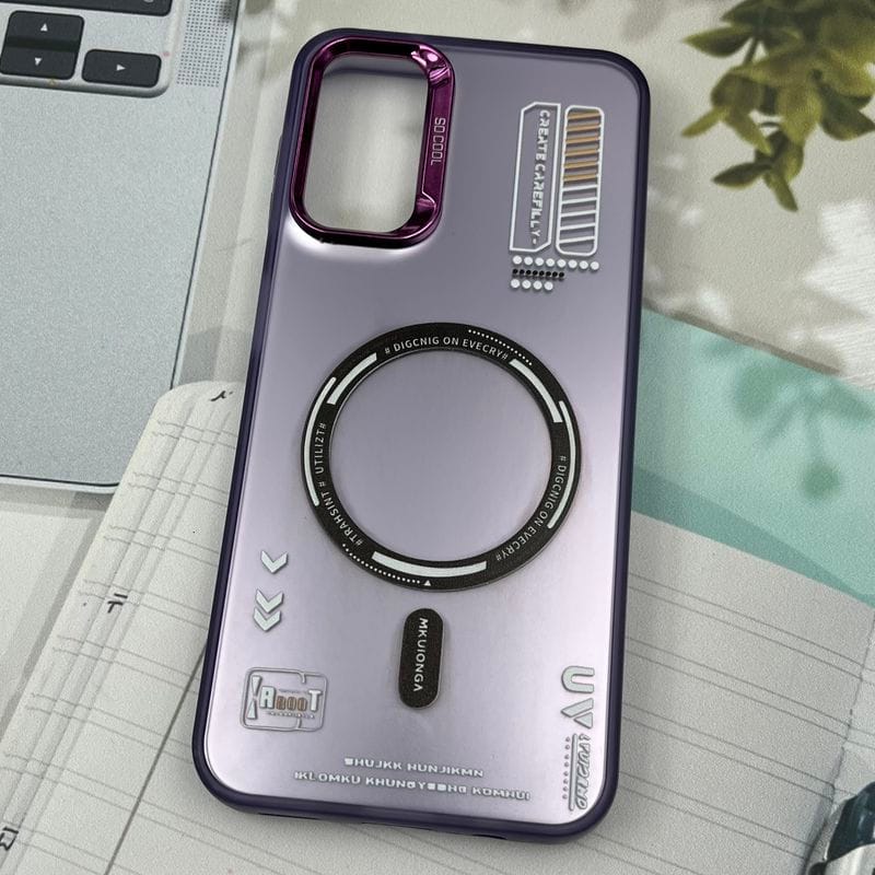 قاب گوشی Galaxy A14 سامسونگ So Cool اورجینال طرح مگ سیف Magsafe لنز متال RT بنفش کد 55149 - Image 2