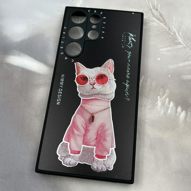 قاب گوشی Galaxy S23 Ultra سامسونگ Casetify آینه ای محافظ لنز دار طرح Cat کد 55943 - Image 2