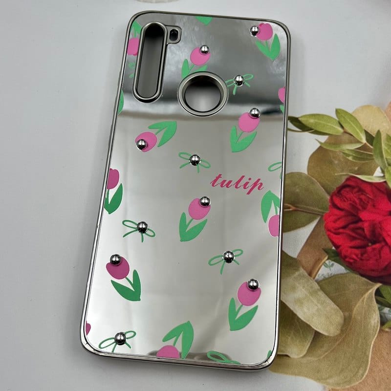 قاب گوشی Redmi Note 8 / Redmi Note 8 2021 شیائومی Mirror Case آینه ای مروارید برجسته طرح گل رز کد 59195 - Image 2