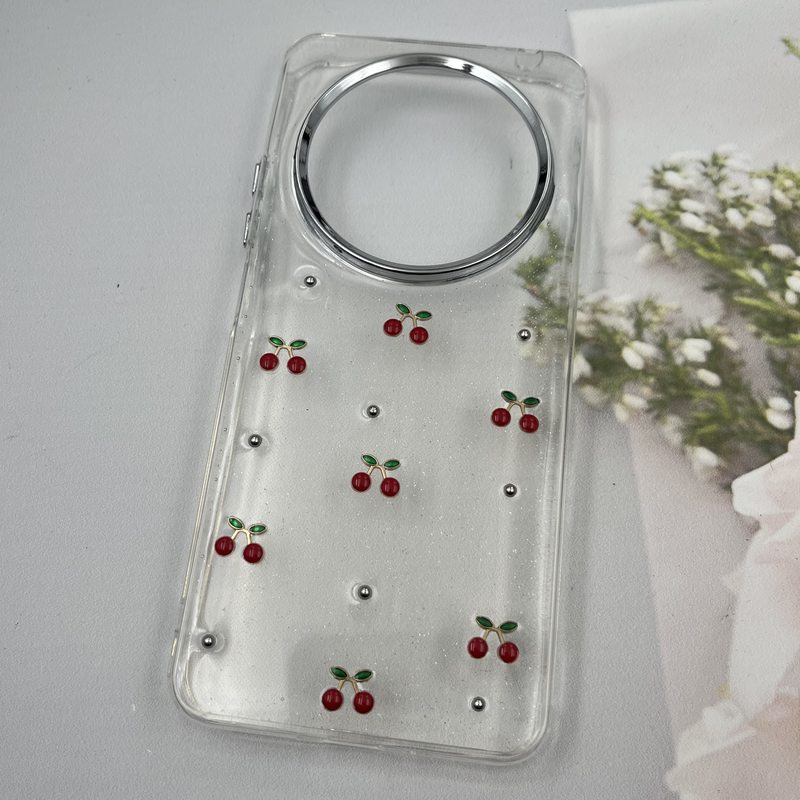 قاب گوشی Redmi 14C / Redmi A4 / Poco C75 شیائومی Shine Case لنز Silver شفاف شاین ایربگ دار طرح گیلاس کد 60321 - Image 2