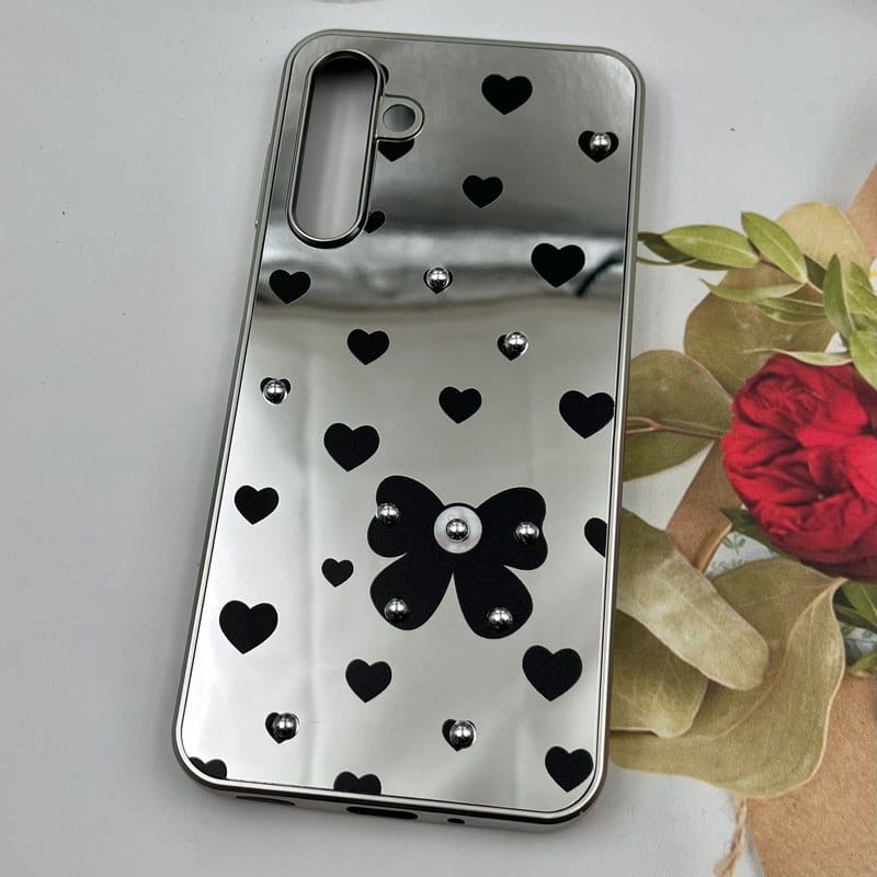 قاب گوشی Galaxy A16 سامسونگ Mirror Case آینه ای مروارید برجسته طرح ماه و ابر کد 60628 - Image 2