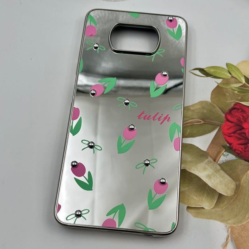 قاب گوشی Poco X3 / Poco X3 NFC / Poco X3 Pro شیائومی Mirror Case آینه ای مروارید برجسته طرح گل رز کد 60969 - Image 2