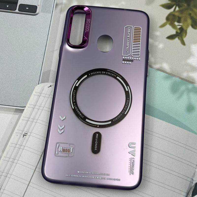 قاب گوشی Galaxy A20S سامسونگ So Cool اورجینال طرح مگ سیف Magsafe لنز متال RT بنفش کد 61906 - Image 2