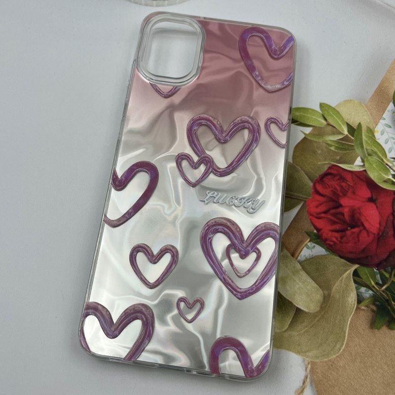 قاب گوشی Galaxy A05 سامسونگ 3D Wave Case طرح سه بعدی موج لنز برجسته قلب نقره ای کد 62204 - Image 2