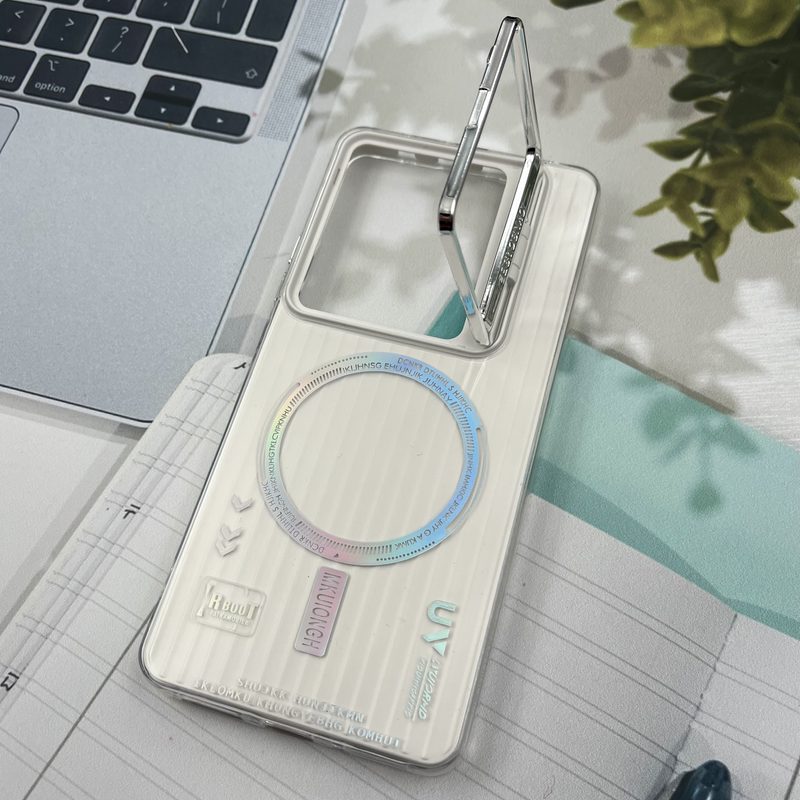 قاب گوشی Redmi Note 13 Pro 4G / Poco M6 Pro 4G شیائومی RT طرح مگ سیف Magsafe لنز استندشو کرکره ای سفید کد 67571 - Image 2