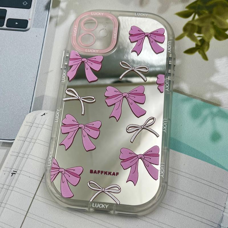 قاب گوشی iPhone 11 آیفون Mirror Case ایربگ دار آینه ای طرح پاپیون صورتی لنز رنگی کد 67938 - Image 2