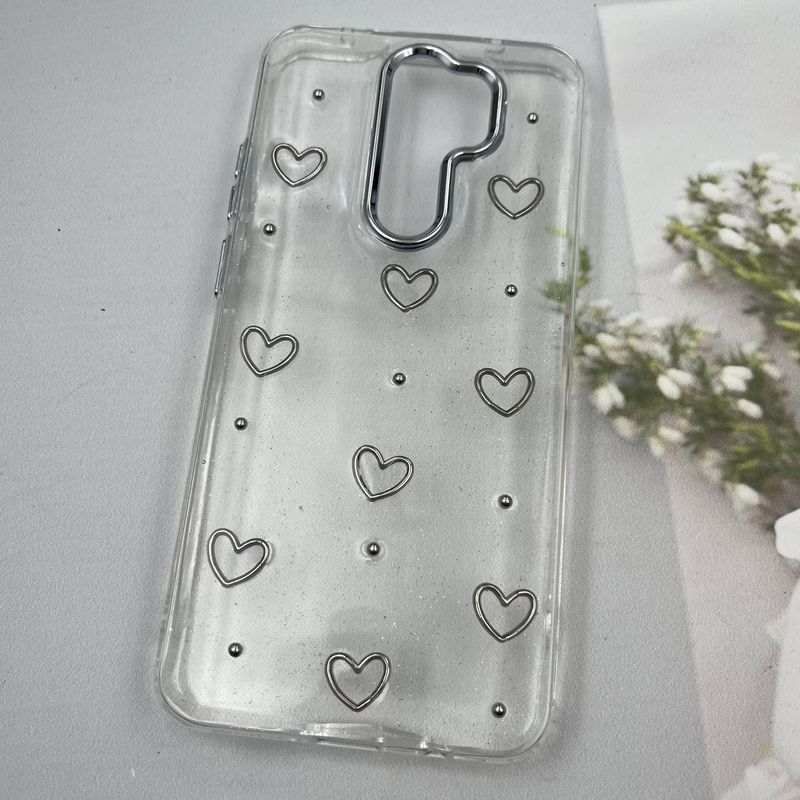 قاب گوشی Redmi Note 8 Pro شیائومی Shine Case لنز Silver شفاف شاین ایربگ دار طرح قلب کد 68881 - Image 2