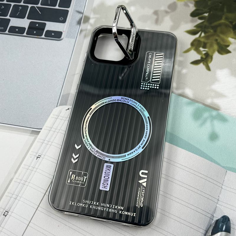 قاب گوشی Galaxy A05 سامسونگ RT طرح مگ سیف Magsafe لنز استندشو کرکره ای مشکی کد 69121 - Image 2