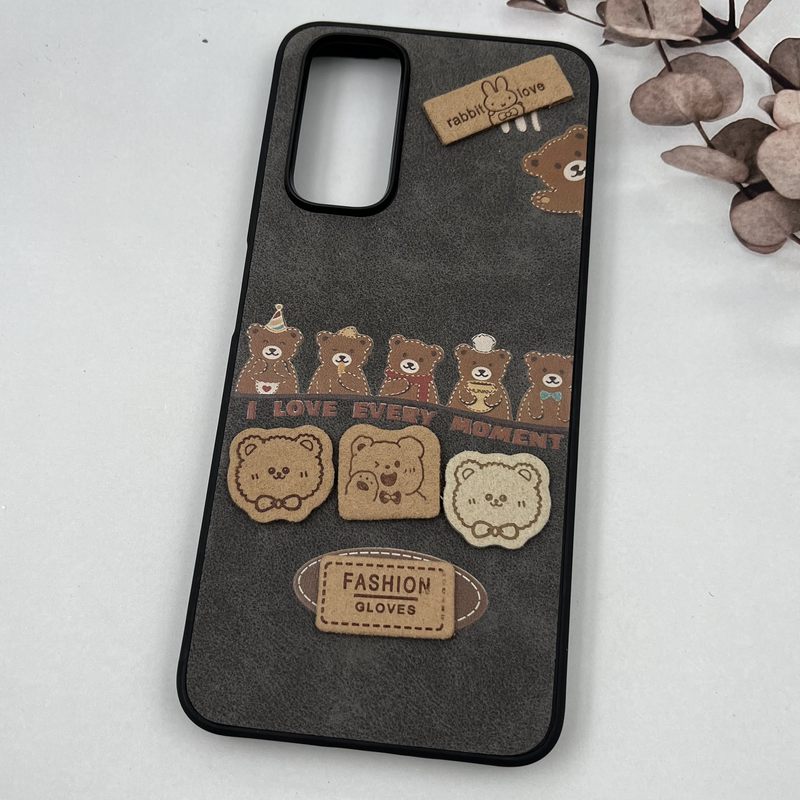 قاب گوشی Redmi Note 11 4G / Redmi Note 11S شیائومی Leather Case دور سیلیکونی عروسکی برجسته طرح تدی تیتانیوم کد 71101 - Image 2