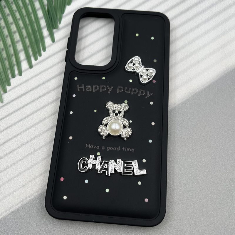 قاب گوشی Galaxy A26 سامسونگ Happy Puppy ایربگ دار طرح تدی مرواریدی برجسته مشکی کد 72438 - Image 2