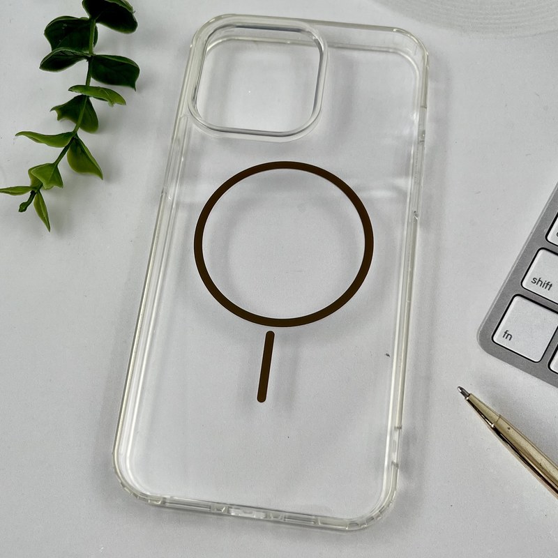 قاب گوشی iPhone 15 Pro Max آیفون Magnetic Case شفاف مگ سیف Magsafe اورجینال ایربگ دار موکا کد 73822 - Image 2