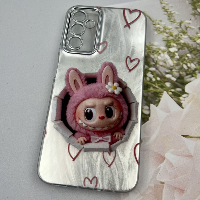 قاب گوشی Galaxy A14 سامسونگ Brush Case لنز Silver نقره ای طرح لبوبو ایربگ دار کد 74519 - Image 2
