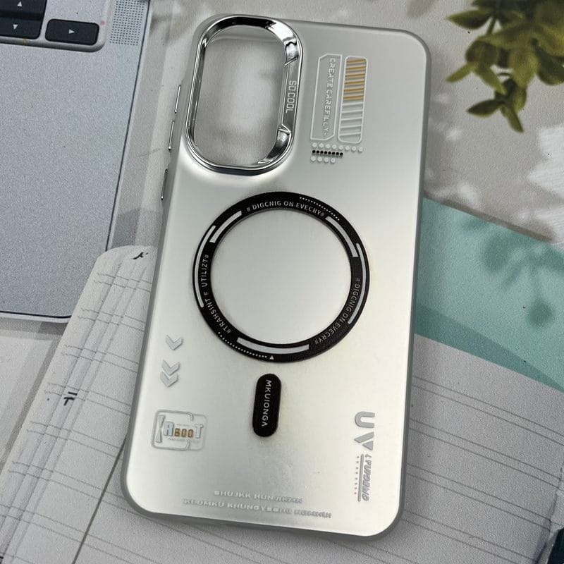قاب گوشی Galaxy A55 سامسونگ So Cool اورجینال طرح مگ سیف Magsafe لنز متال RT نقره ای کد 75288 - Image 2