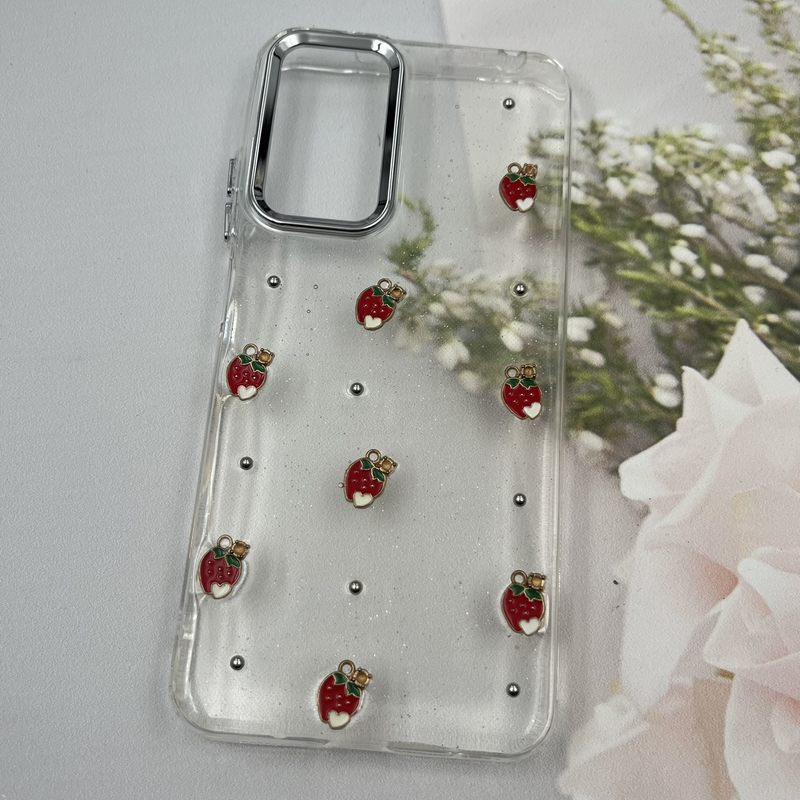 قاب گوشی Redmi Note 11 4G / Redmi Note 11S شیائومی Shine Case لنز Silver شفاف شاین ایربگ دار طرح توت فرنگی کد 75548 - Image 2
