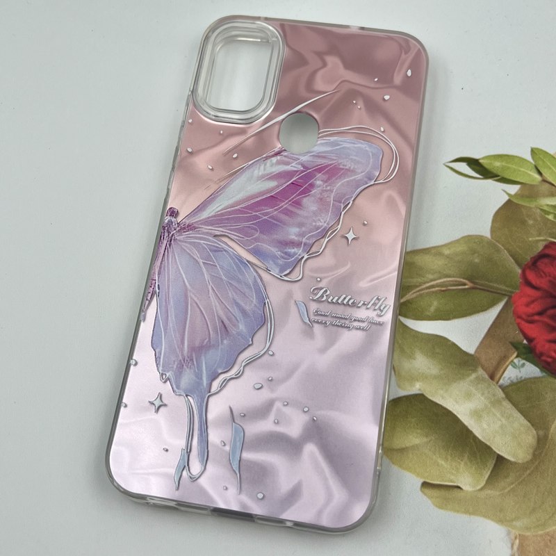قاب گوشی Galaxy A11 / Galaxy M11 سامسونگ 3D Wave Case طرح سه بعدی موج لنز برجسته پروانه صورتی کد 76193 - Image 2