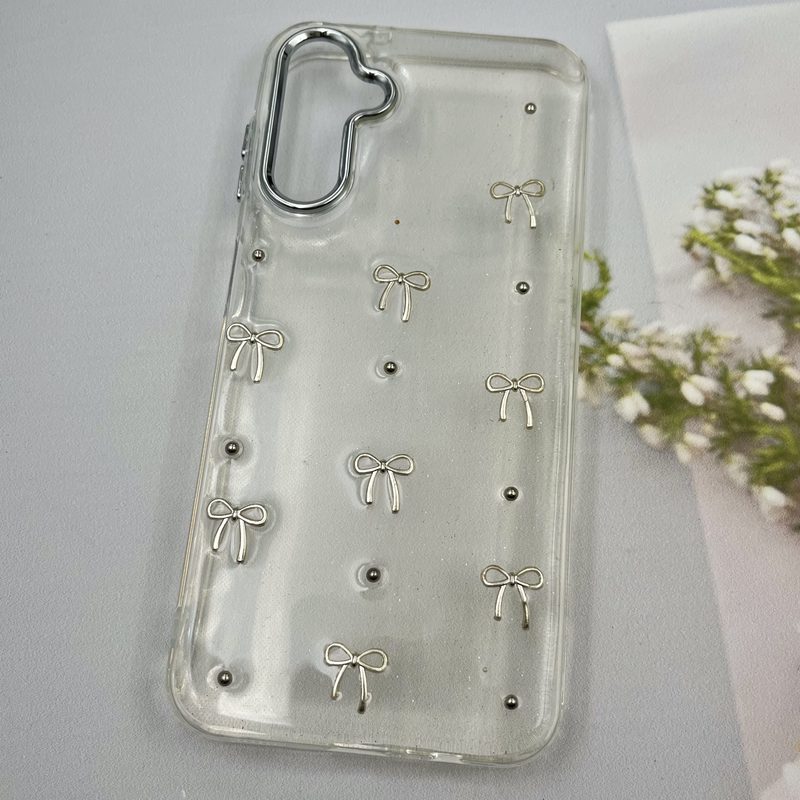 قاب گوشی Galaxy A14 سامسونگ Shine Case لنز Silver شفاف شاین ایربگ دار طرح پاپیون کد 77145 - Image 2