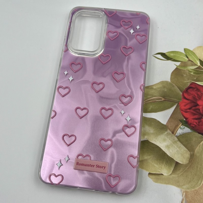 قاب گوشی Galaxy A32 4G سامسونگ 3D Wave Case طرح سه بعدی موج لنز برجسته قلب صورتی کد 78156 - Image 2