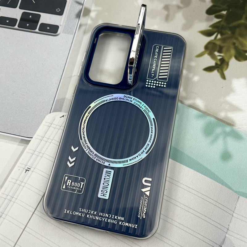 قاب گوشی Galaxy S23 FE سامسونگ RT طرح مگ سیف Magsafe لنز استندشو کرکره ای سرمه ای کد 78691 - Image 2