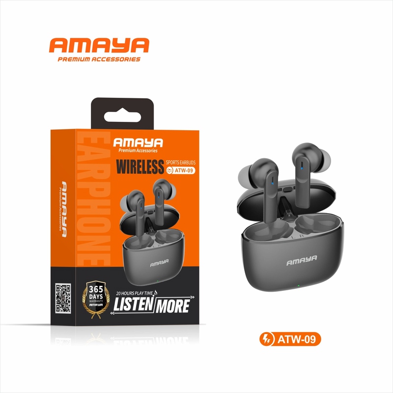 ایرپاد بلوتوثی بی سیم آمایا AMAYA اورجینال مدل ATW-09 مشکی کد 79004