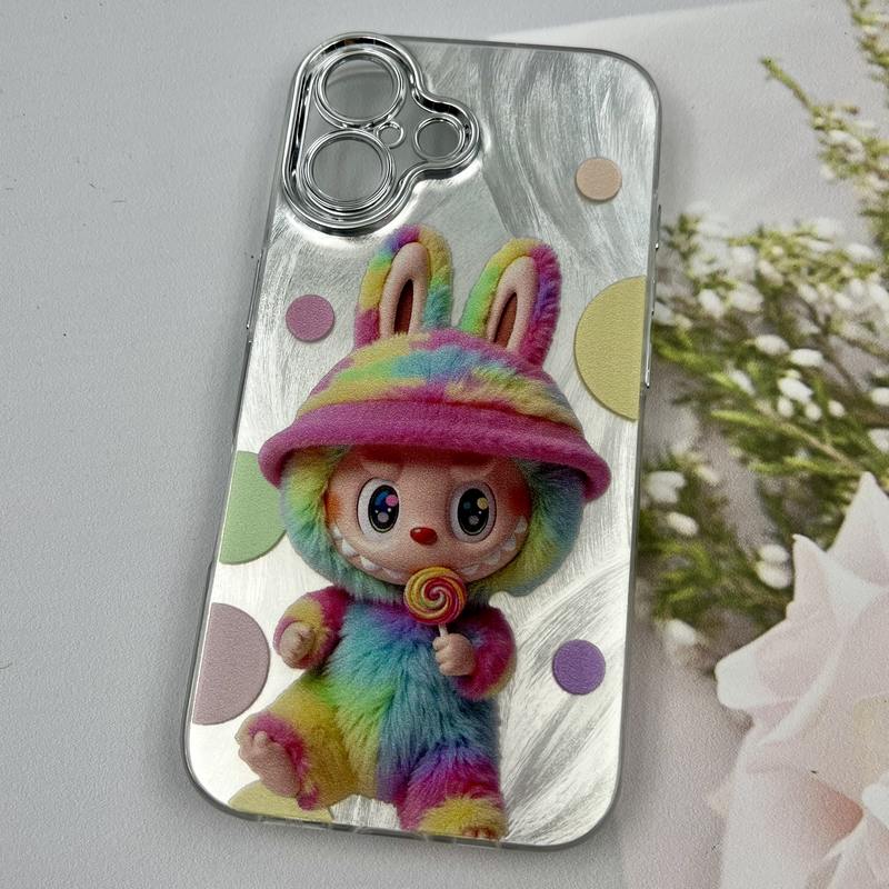 قاب گوشی iPhone 16 آیفون Brush Case لنز Silver نقره ای طرح لبوبو ایربگ دار کد 79848 - Image 2