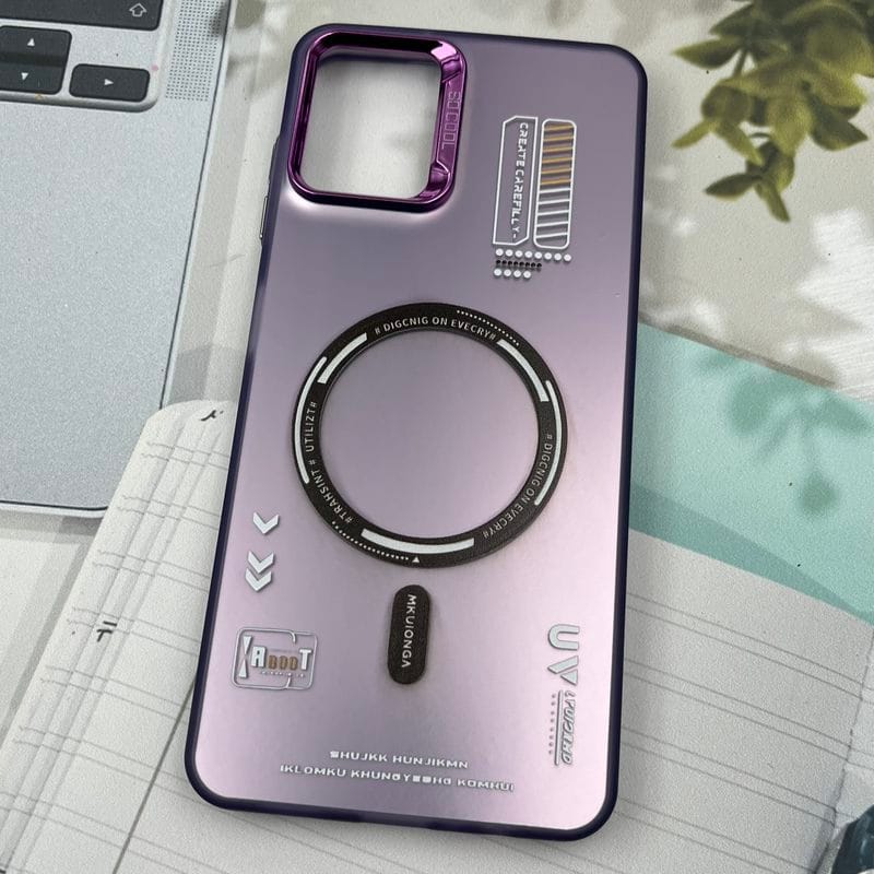 قاب گوشی Galaxy A06 سامسونگ So Cool اورجینال طرح مگ سیف Magsafe لنز متال RT بنفش کد 82265 - Image 2