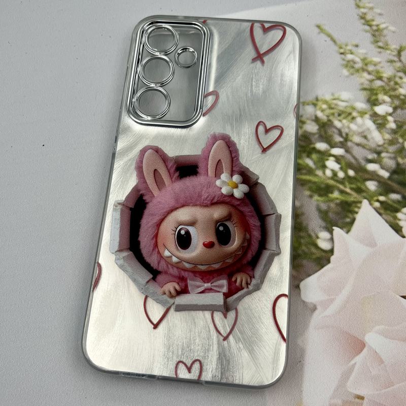 قاب گوشی Galaxy S23 FE سامسونگ Brush Case لنز Silver نقره ای طرح لبوبو ایربگ دار کد 83299 - Image 2