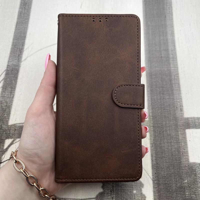 کیف گوشی Redmi Note 13 Pro Plus شیائومی چرم مگنتی جاکارتی بند آویز محافظ لنز دار دار قهوه ای کد 85599 - Image 3
