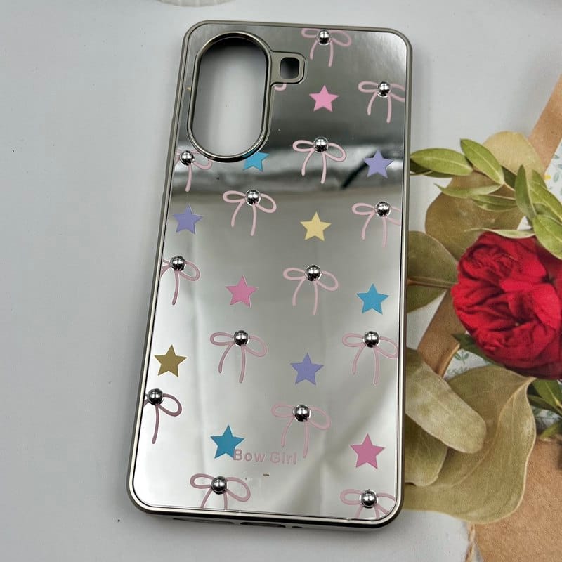 قاب گوشی Poco X7 Pro شیائومی Mirror Case آینه ای مروارید برجسته طرح ستاره کد 85810 - Image 2