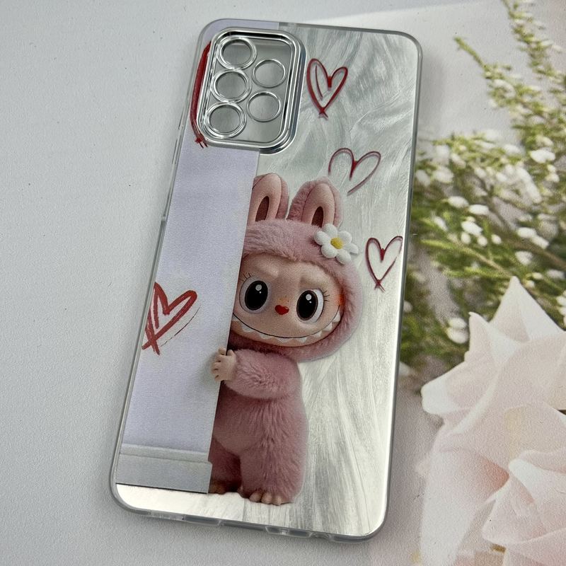 قاب گوشی Galaxy A32 4G سامسونگ Brush Case لنز Silver نقره ای طرح لبوبو ایربگ دار کد 86836 - Image 2