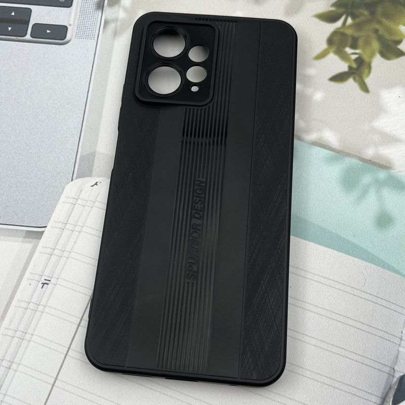 قاب گوشی Redmi Note 12 4G شیائومی SPUERIOR سیلیکونی طرح Sport برجسته محافظ لنز دار مشکی کد 87317 - Image 2