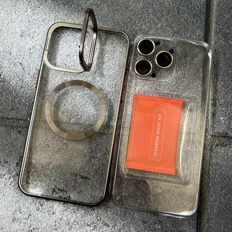 قاب گوشی iPhone 15 Pro Max آیفون Unique Case استندشو مگ سیف Magsafe اورجینال به همراه محافظ لنز رینگی صحرایی کد 89125 - Image 2