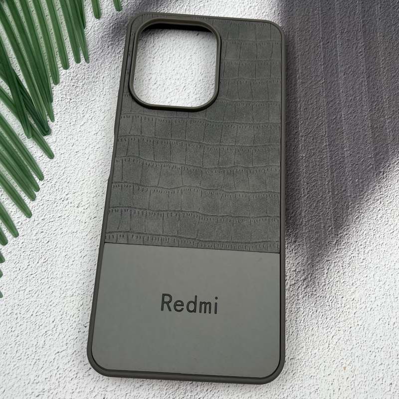 قاب گوشی Redmi 13 / Redmi 13x / Poco M6 4G شیائومی چرمی کروکودیل اورجینال برجسته لاکچری رنگ تیتانیوم کد 89651 - Image 2