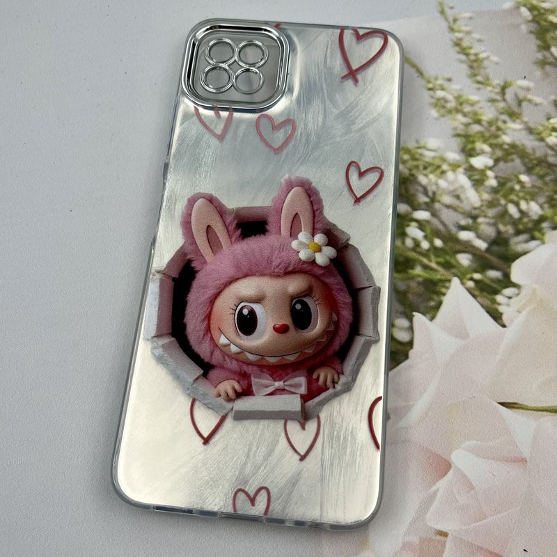 قاب گوشی Galaxy A22 5G سامسونگ Brush Case لنز Silver نقره ای طرح لبوبو ایربگ دار کد 90308 - Image 2