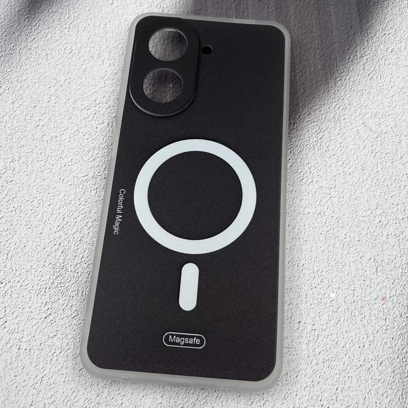 قاب گوشی Redmi A5 / Poco C71 شیائومی Colorfull Case سیلیکونی طرح مگ سیف Magsafe محافظ لنز دار مشکی کد 92737 - Image 2