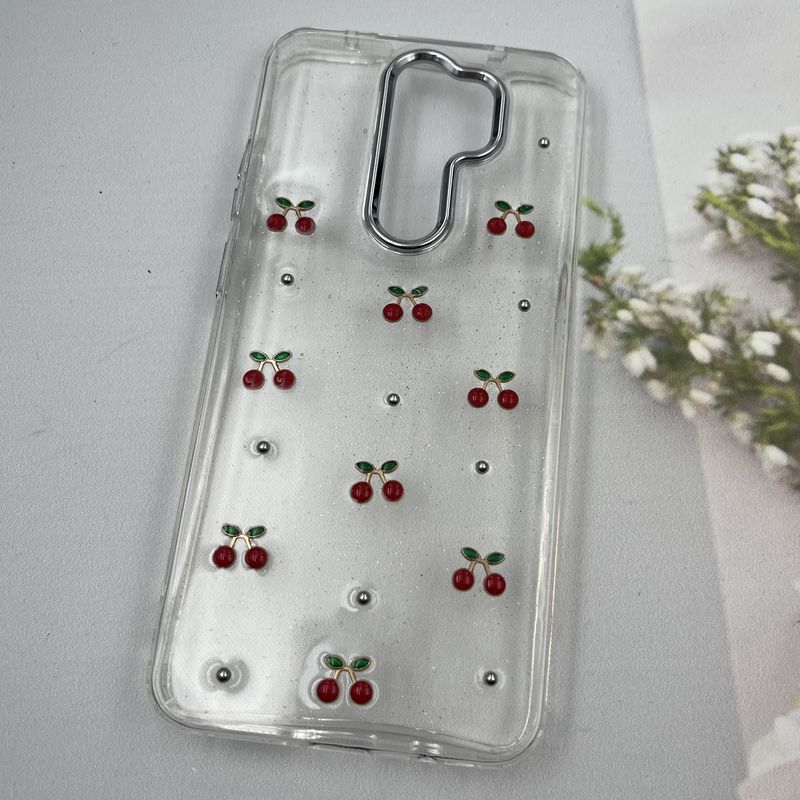 قاب گوشی Redmi Note 8 Pro شیائومی Shine Case لنز Silver شفاف شاین ایربگ دار طرح گیلاس کد 93218 - Image 2