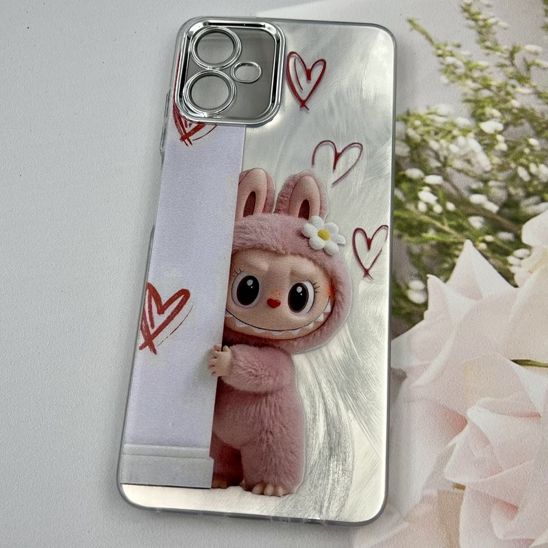 قاب گوشی Galaxy A06 سامسونگ Brush Case لنز Silver نقره ای طرح لبوبو ایربگ دار کد 93238 - Image 2