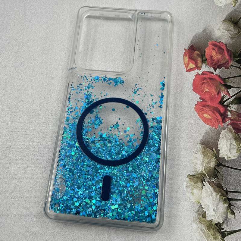 قاب گوشی Redmi Note 13 Pro 4G / Poco M6 Pro 4G شیائومی آکواریومی طرح مگ سیف Magsafe اکلیلی شاین شفاف آبی کد 93579 - Image 2